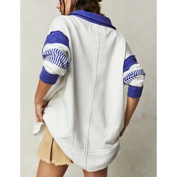 FREE PEOPLE Clean Prep Polo / Ivory Combo - Picture 2 of 5